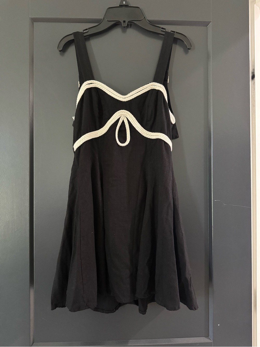 Black Chemise with Cream Rope Trim